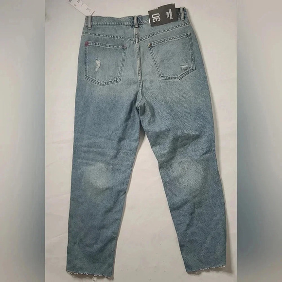 Nwt BDG Slim Straight Heathered 100% Cotton Blue Denim Jeans Sz 30 Raw H… - Picture 3 of 10